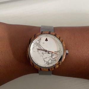 Treehut Theory Silver Zebrawood Marble watch